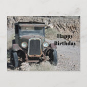 Rustic Rusted Car Photo Birthday Briefkaart (Voorkant)
