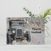 Rustic Rusted Car Photo Birthday Kaart (Staand voorkant)