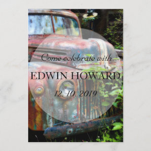 Rustic Rusty Old Truck Birthday Retirement Custom Kaart