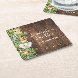 Rustic Safari Animals Gold Baby shower Party Decor Kartonnen Onderzetters