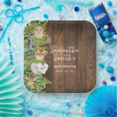 Rustic Safari Animals Gold Glitter Baby shower Papieren Bordje (Feest)