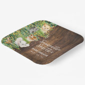 Rustic Safari Animals Gold Glitter Baby shower Papieren Bordje (Gebogen)