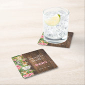 Rustic Safari Animals Pink Baby Shower Party Decor Kartonnen Onderzetters (Insitu)