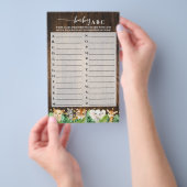 Rustic Safari Baby ABC Baby shower Game Kaart (Hand)