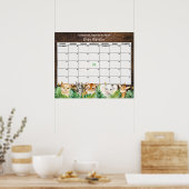 Rustic Safari Baby Guess Vervaldatum Kalender Poster (Keuken)