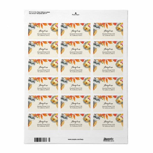 Rustic Safari Etiket voor dieradres (Full Sheet)