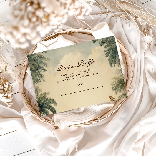 Rustic Safari Friends Baby Shower Diapper Raffle Informatiekaartje