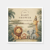 Rustic Safari Friends Baby Shower Servet (Voorkant)