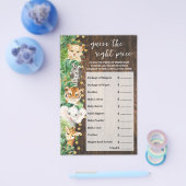 Rustic Safari Guess Juiste Prijs Baby shower Spel Flyer (Enkel)