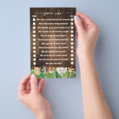 Rustic Safari Guess Wie Baby shower Game Kaart (Hand)