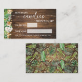 Rustic Safari Hoeveel Snoepjes Douche Game Kaart Plaatskaartje (Voorkant / Achterkant)