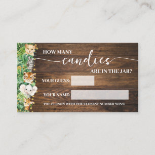 Rustic Safari Hoeveel Snoepjes Douche Game Kaart Plaatskaartje