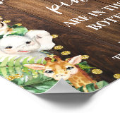 Rustic Safari Hoeveel Veiligheidsspelden Baby show Poster (Hoek)