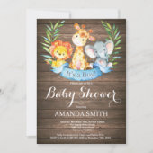Rustic Safari Oerwoud Animals Boy Baby shower Kaart (Voorkant)