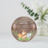 Rustic Safari Oerwoud Animals boys Baby shower Kaart (Staand voorkant)