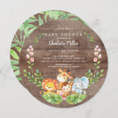 Rustic Safari Oerwoud Animals boys Baby shower Kaart (Voorkant / Achterkant)