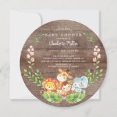 Rustic Safari Oerwoud Animals boys Baby shower Kaart (Voorkant)