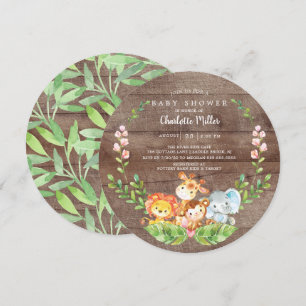 Rustic Safari Oerwoud Animals boys Baby shower Kaart