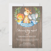 Rustic Safari Oerwoud Boy Baby shower per post Kaart (Voorkant)