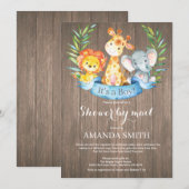 Rustic Safari Oerwoud Boy Baby shower per post Kaart (Voorkant / Achterkant)