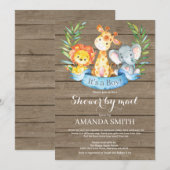 Rustic Safari Oerwoud Boy Baby shower per post Kaart (Voorkant / Achterkant)
