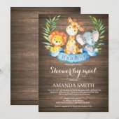 Rustic Safari Oerwoud Boy Baby shower per post Kaart (Voorkant / Achterkant)