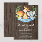 Rustic Safari Oerwoud Boy Baby shower per post Kaart (Voorkant / Achterkant)