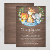 Rustic Safari Oerwoud Boy Baby shower per post Kaart (Voorkant / Achterkant)