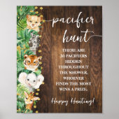 Rustic Safari Pacifier Hunt Baby shower spel Poster (Voorkant)