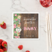 Rustic Safari Pink Baby Shower Party Decor Servet (Insitu)