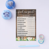 Rustic Safari Vind de Gast Baby Shower Spelkaart Flyer (Enkel)