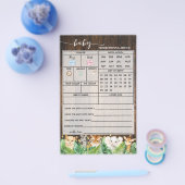 Rustic Safari Voorspellingen Advies Baby shower Ka Flyer (Enkel)