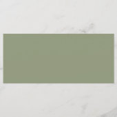 Rustic Sage bloemstuk 4x9 platte bruiloftsmenu Menu (Achterkant)