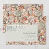 Rustic Sage Botanische Boho-repetitie Dinner Kaart (Voorkant / Achterkant)