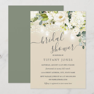 Rustic Sage Champagne Floral Vrijgezellenfeest Kaart