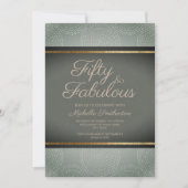 Rustic Sage Dark Green Gold Abstract 50e verjaarda Kaart (Voorkant)