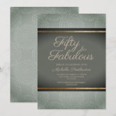 Rustic Sage Dark Green Gold Abstract 50e verjaarda Kaart (Voorkant / Achterkant)