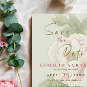 Rustic Sage en Blush Peony Wedding Save the Date