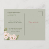 Rustic Sage en Blush Peony Wedding Save the Date Aankondigingskaart (Achterkant)