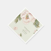 Rustic Sage en BlushPeony Roos Floral Wedding Servet (Hoek)