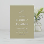 Rustic Sage enkel blad save the date zilver   Folie Uitnodiging (Staand Voorkant)