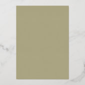 Rustic Sage enkel blad save the date zilver   Folie Uitnodiging (Achterkant)