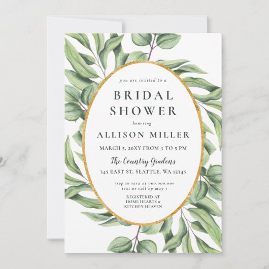 Rustic Sage Eucalyptus Greenery Vrijgezellenfeest Kaart (Voorkant)