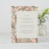 Rustic Sage Floral Boho Formal Wedding Uitnodiging (Staand voorkant)