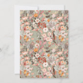 Rustic Sage Floral Boho Formal Wedding Uitnodiging (Achterkant)