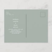 Rustic Sage Foliage White Floral Save the Date Uitnodiging Briefkaart (Achterkant)