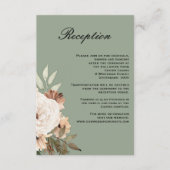 Rustic Sage Green Boho Wedding Reception Informatiekaartje (Voorkant)