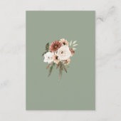 Rustic Sage Green Boho Wedding Reception Informatiekaartje (Achterkant)