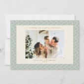 Rustic Sage Green Botanical Christmas Photo  Feestdagenkaart (Voorkant)