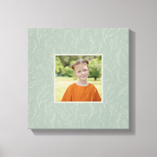 Rustic Sage Green Botanical Floral Custom Photo Canvas Afdruk (Voorkant)